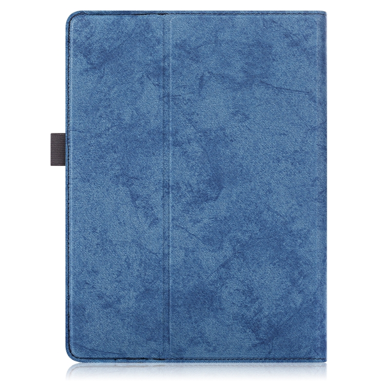 For 9-11 inch Marble Cloth Texture Horizontal Flip Universal Tablet PC Leather Case with Pen Slot & Holder(Dark Blue) - 2