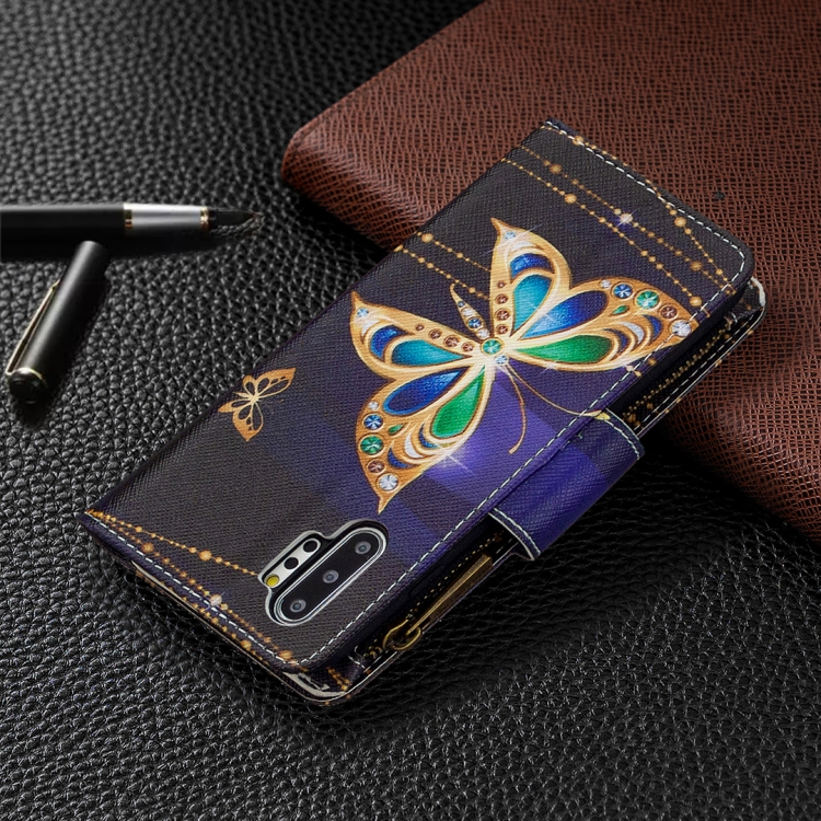 For Samsung Galaxy Note 10 Plus Colored Drawing Pattern Zipper Horizontal Flip Leather Case with Holder & Card Slots & Wallet(Big Butterfly) - 6