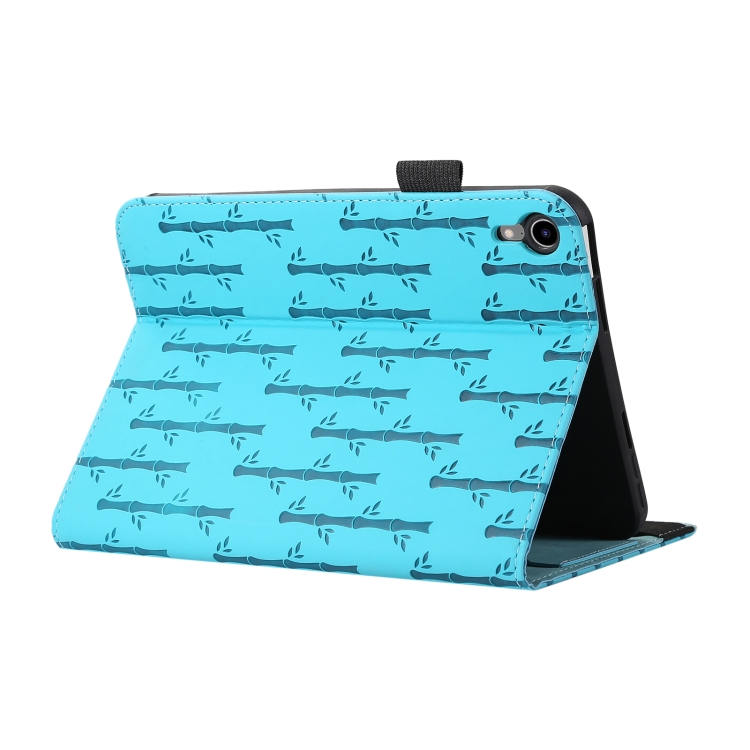 For iPad mini 2024 / mini 6 Lucky Bamboo Pattern Leather Tablet Case(Blue) For iPad mini 2024 / mini 6 Lucky Bamboo Pattern Leather Tablet Case(Blue)