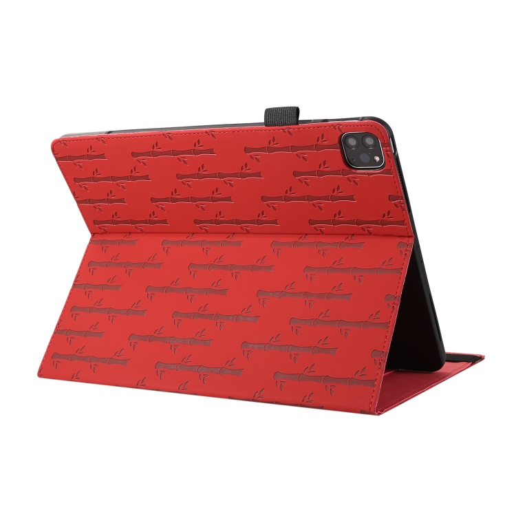 For iPad Pro 12.9 2022 / 2021 Lucky Bamboo Pattern Leather Tablet Case(Red) For iPad Pro 12.9 2022 / 2021 Lucky Bamboo Pattern Leather Tablet Case(Red)