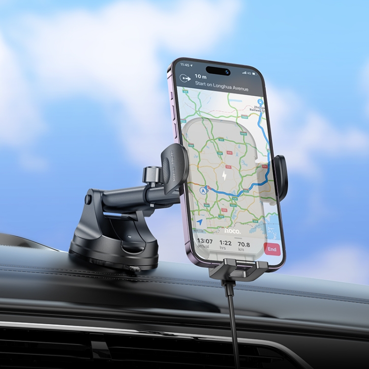 hoco HW5 Journey Wireless Fast Charging Center Console Car Holder(Black) hoco HW5 Journey Wireless Fast Charging Center Console Car Holder(Black)
