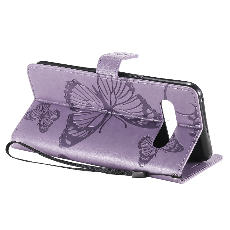 For LG V60 3D Butterflies Embossing Pattern Horizontal Flip Leather Case with Holder & Card Slot & Wallet(Purple) - 4