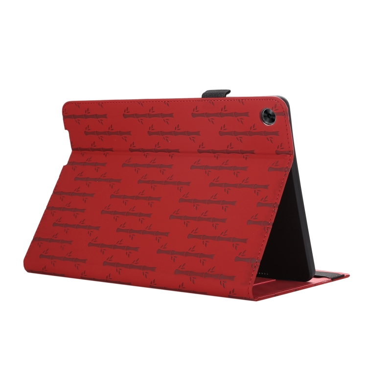 Per Huawei MediaPad M5 10 Pro Custodia per tablet in pelle modello Lucky  Bamboo (rosso)