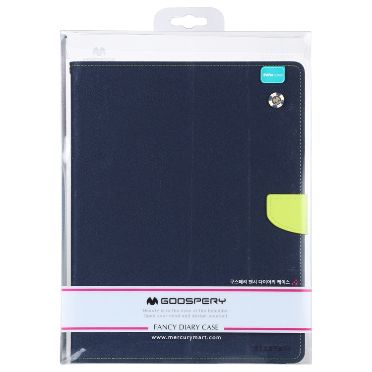 For iPad Pro 12.9 (2020) GOOSPERY FANCY DIARY Horizontal Flip PU Leather Tablet Case with Holder & Card Slots & Wallet(Navy) For iPad Pro 12.9 (2020) GOOSPERY FANCY DIARY Horizontal Flip PU Leather Tablet Case with Holder & Card Slots & Wallet(Navy)