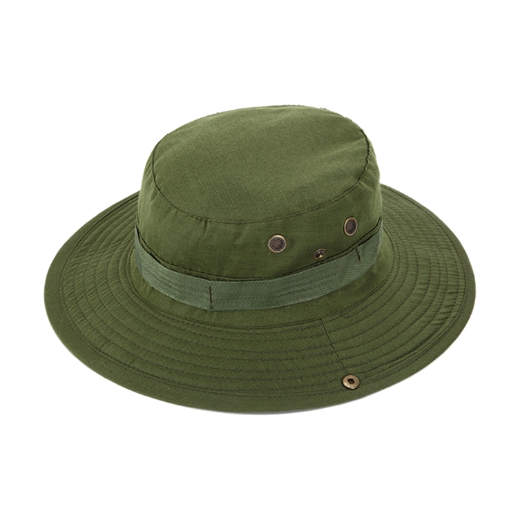 AOTU AT8706 Outdoor Fishing and Mountaineering Round Brim Bucket Hat(Army  Green)