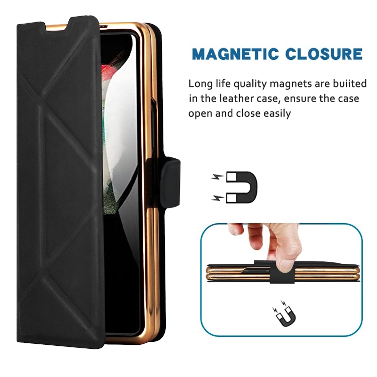 For Samsung Galaxy Z Fold5 Shockproof Folding Phone Leather Case with Pen Slot & Holder(Blue) For Samsung Galaxy Z Fold5 Shockproof Folding Phone Leather Case with Pen Slot & Holder(Blue)
