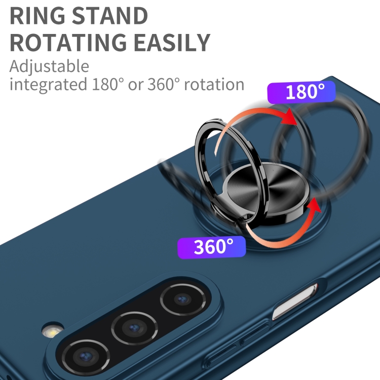 For Samsung Galaxy Z Fold5 5G Armor Ring Holder Phone Case(Dark Blue) For Samsung Galaxy Z Fold5 5G Armor Ring Holder Phone Case(Dark Blue)
