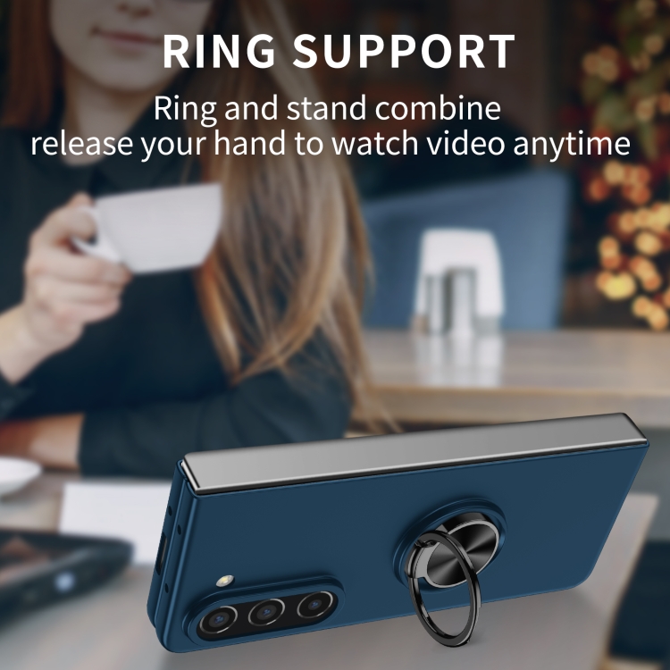 For Samsung Galaxy Z Fold5 5G Armor Ring Holder Phone Case(Dark Blue) For Samsung Galaxy Z Fold5 5G Armor Ring Holder Phone Case(Dark Blue)