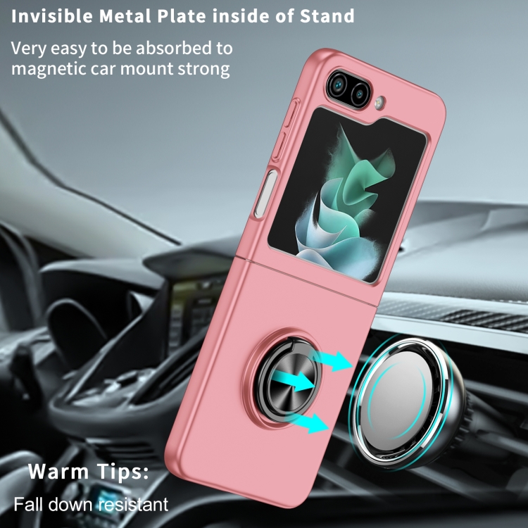 For Samsung Galaxy Z Flip6 5G Armor Ring Holder Phone Case(Pink) For Samsung Galaxy Z Flip6 5G Armor Ring Holder Phone Case(Pink)