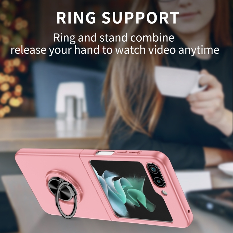 For Samsung Galaxy Z Flip6 5G Armor Ring Holder Phone Case(Pink) For Samsung Galaxy Z Flip6 5G Armor Ring Holder Phone Case(Pink)