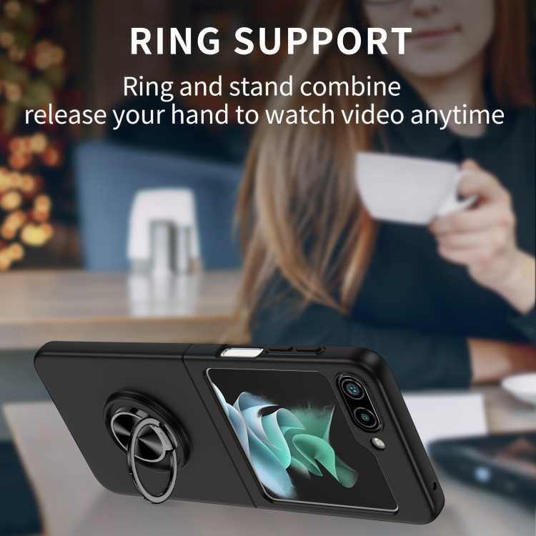 For Samsung Galaxy Z Flip6 5G Armor Ring Holder Phone Case(Black)