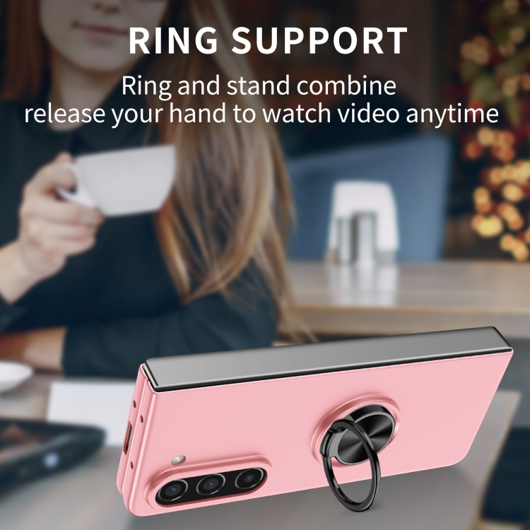 For Samsung Galaxy Z Fold6 5G Armor Ring Holder Phone Case(Pink)