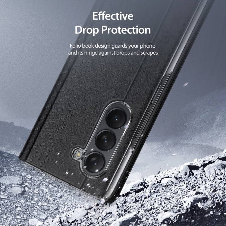 For Samsung Galaxy Z Fold5 5G DUX DUCIS Bril Series PU + TPU Phone Case(Black) - 6