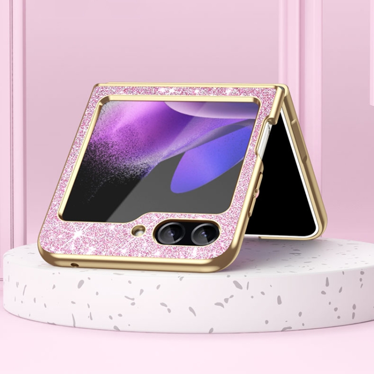 For Samsung Galaxy Z Flip6 Electroplate Glittery Shockproof Phone Case(Black)