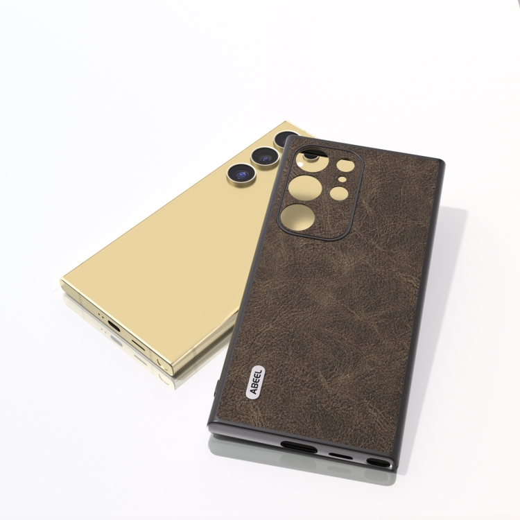 For Samsung Galaxy S24 Ultra 5G ABEEL Dream Litchi Texture PU Phone Case(Khaki) For Samsung Galaxy S24 Ultra 5G ABEEL Dream Litchi Texture PU Phone Case(Khaki)