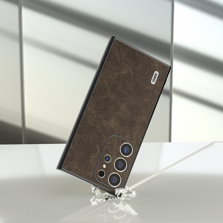 For Samsung Galaxy S24 Ultra 5G ABEEL Dream Litchi Texture PU Phone Case(Khaki) For Samsung Galaxy S24 Ultra 5G ABEEL Dream Litchi Texture PU Phone Case(Khaki)