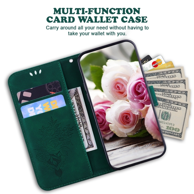 For Samsung Galaxy S24 Ultra 5G Butterfly Rose Embossed Leather Phone Case(Green) For Samsung Galaxy S24 Ultra 5G Butterfly Rose Embossed Leather Phone Case(Green)