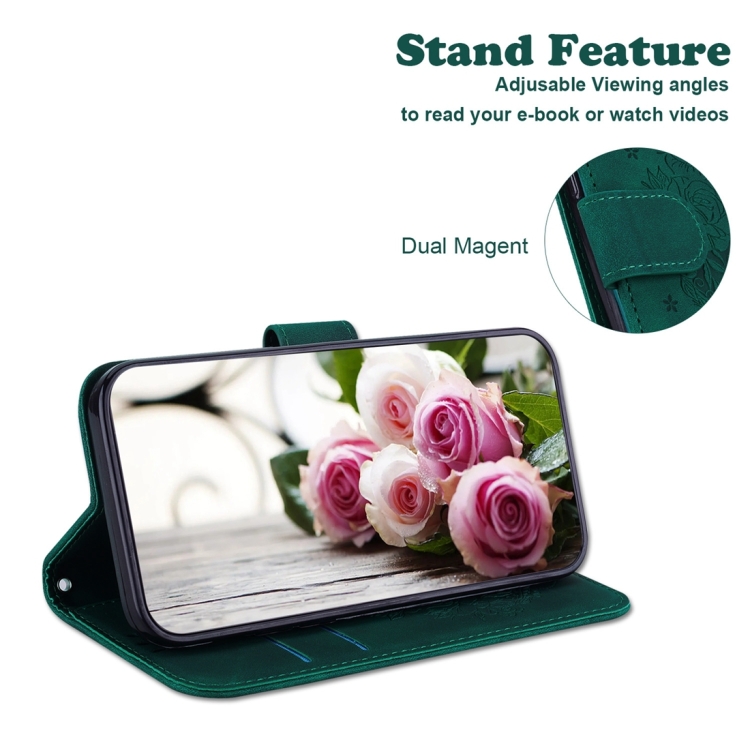 For Samsung Galaxy S24 Ultra 5G Butterfly Rose Embossed Leather Phone Case(Green) For Samsung Galaxy S24 Ultra 5G Butterfly Rose Embossed Leather Phone Case(Green)