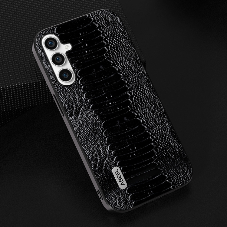 For Samsung Galaxy S23 FE 5G ABEEL Genuine Leather Weilai Series Phone Case(Black) For Samsung Galaxy S23 FE 5G ABEEL Genuine Leather Weilai Series Phone Case(Black)