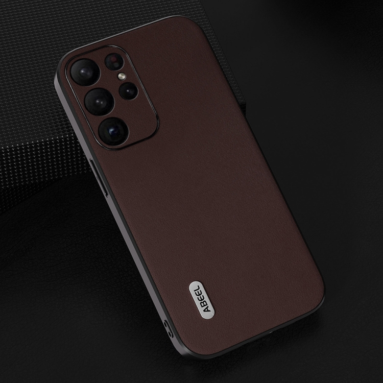 For Samsung Galaxy S23+ 5G ABEEL Genuine Leather Xiaoya Series Phone Case(Coffee) For Samsung Galaxy S23+ 5G ABEEL Genuine Leather Xiaoya Series Phone Case(Coffee)
