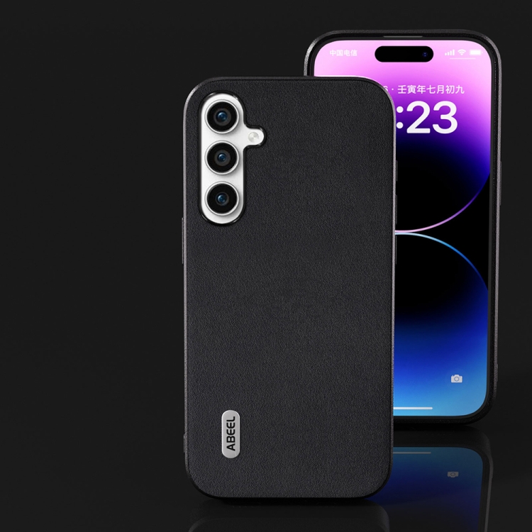 For Samsung Galaxy S23 FE 5G ABEEL Genuine Leather Xiaoya Series Phone Case(Black) For Samsung Galaxy S23 FE 5G ABEEL Genuine Leather Xiaoya Series Phone Case(Black)