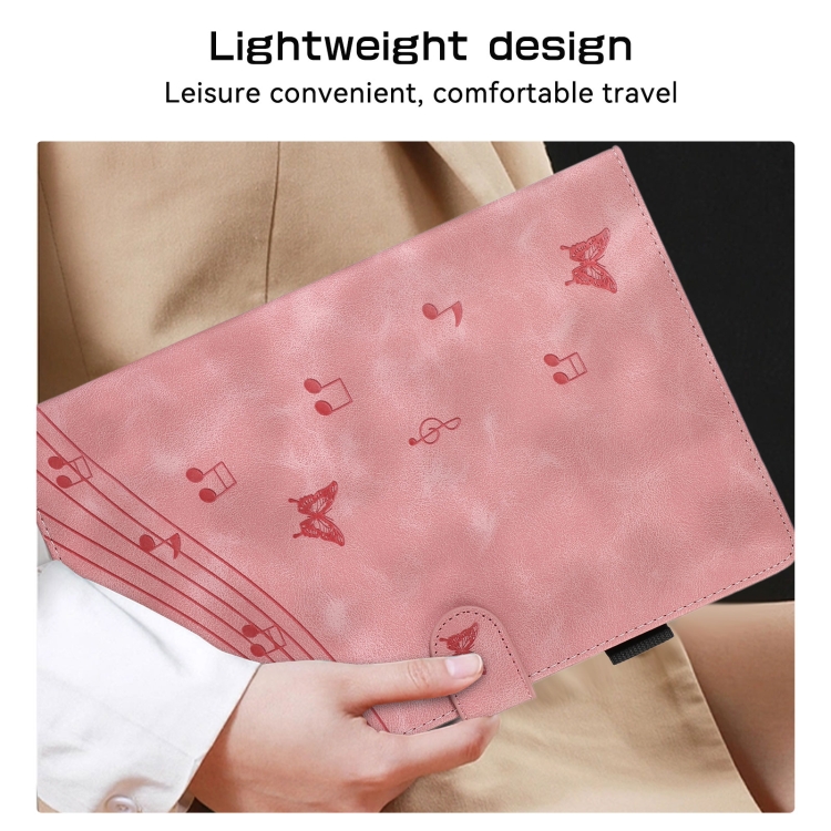 For iPad Pro 12.9 2022 / 2021 / 2020 Staff Music Embossed Smart Leather Tablet Case(Pink) For iPad Pro 12.9 2022 / 2021 / 2020 Staff Music Embossed Smart Leather Tablet Case(Pink)