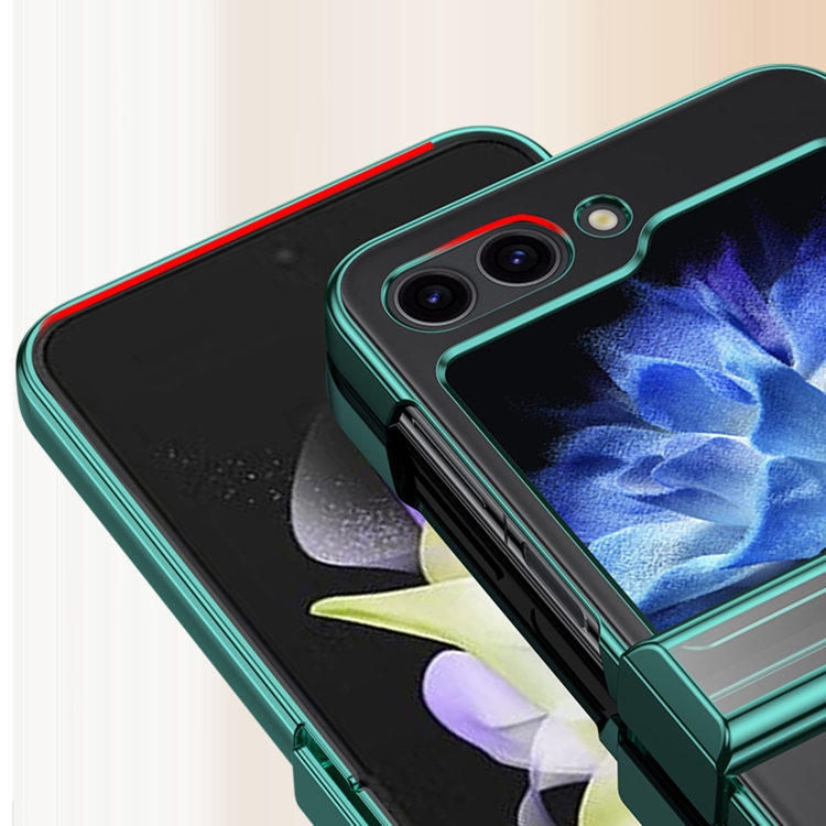 For Samsung Galaxy Z Flip5 Electroplated Three-piece Set Phone Case(Green) For Samsung Galaxy Z Flip5 Electroplated Three-piece Set Phone Case(Green)