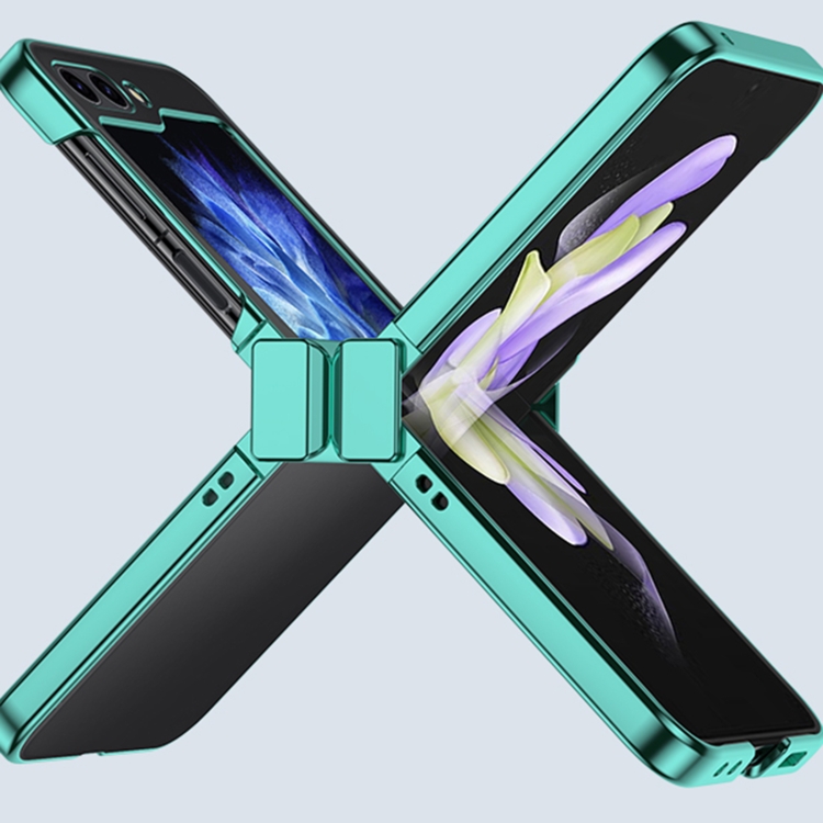 For Samsung Galaxy Z Flip5 Electroplated Three-piece Set Phone Case(Green) For Samsung Galaxy Z Flip5 Electroplated Three-piece Set Phone Case(Green)