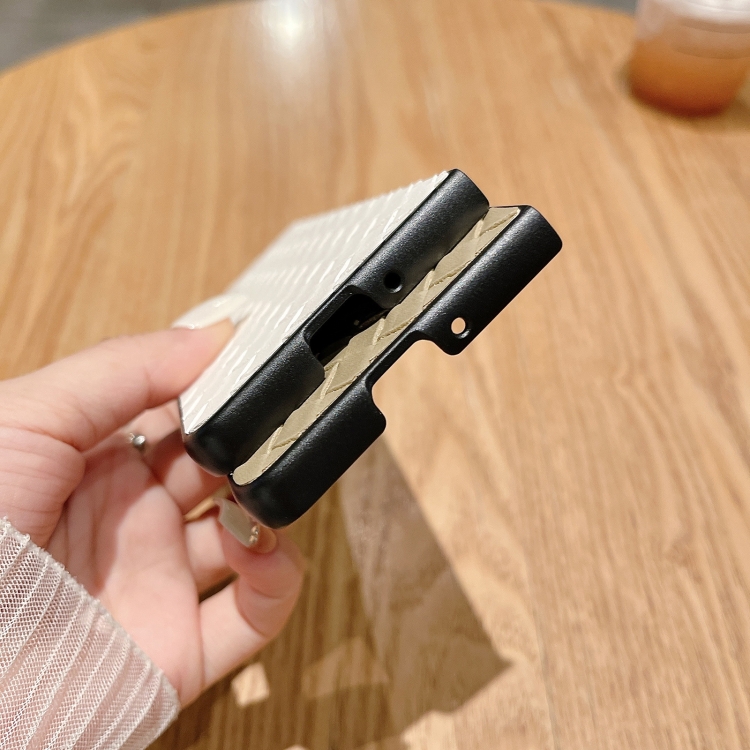 For Samsung Galaxy Z Fold5 5G Woven Texture Folding Phone Case(Black) For Samsung Galaxy Z Fold5 5G Woven Texture Folding Phone Case(Black)
