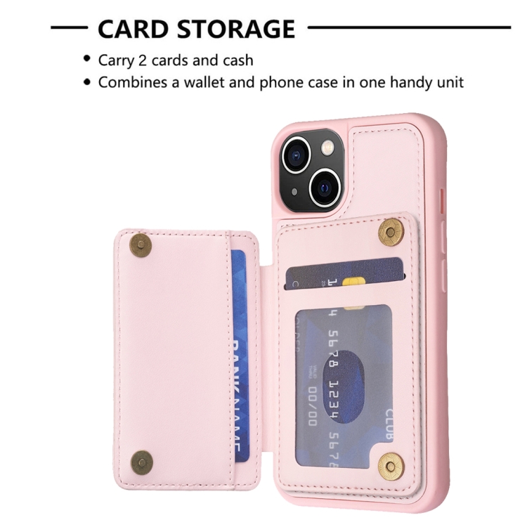 For iPhone 11 BF26 Wave Pattern Card Bag Holder Phone Case(Pink) For iPhone 11 BF26 Wave Pattern Card Bag Holder Phone Case(Pink)