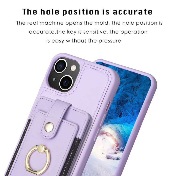 For iPhone 11 BF27 Metal Ring Card Bag Holder Phone Case(Purple) For iPhone 11 BF27 Metal Ring Card Bag Holder Phone Case(Purple)