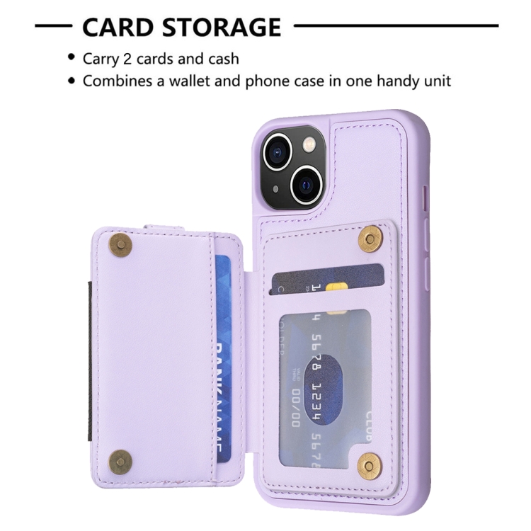 For iPhone 11 BF27 Metal Ring Card Bag Holder Phone Case(Purple) For iPhone 11 BF27 Metal Ring Card Bag Holder Phone Case(Purple)