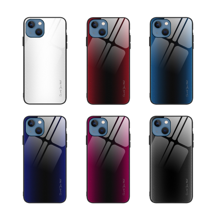 For iPhone 15 Texture Gradient Glass TPU Phone Case(Red) For iPhone 15 Texture Gradient Glass TPU Phone Case(Red)