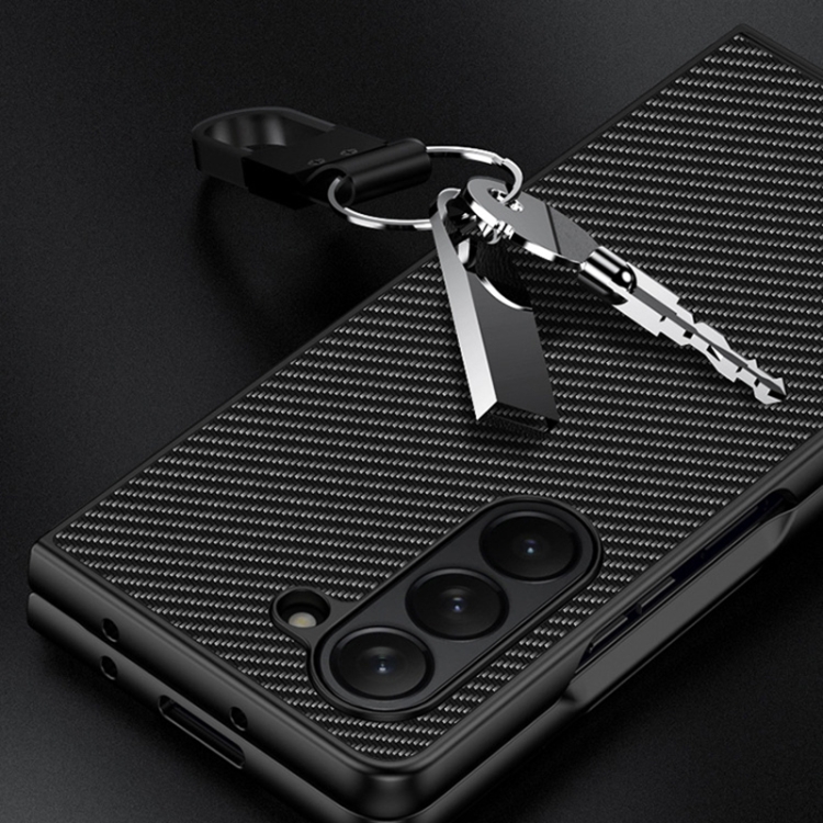 For Samsung Galaxy Z Fold5 Ultra-thin Carbon Fiber Texture Printing Phone Case(Gold) For Samsung Galaxy Z Fold5 Ultra-thin Carbon Fiber Texture Printing Phone Case(Gold)