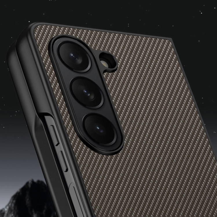 For Samsung Galaxy Z Fold5 Ultra-thin Carbon Fiber Texture Printing Phone Case(Gold) For Samsung Galaxy Z Fold5 Ultra-thin Carbon Fiber Texture Printing Phone Case(Gold)