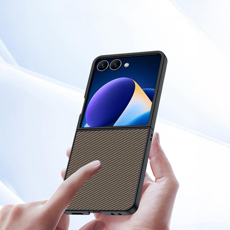 For Samsung Galaxy Z Flip7 Ultra-thin Carbon Fiber Texture Printing Phone Case(Black)
