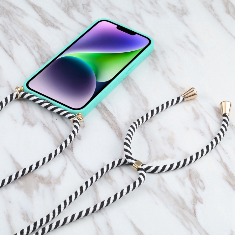 For iPhone 16 Pro Wheat Straw TPU Shockproof Phone Case with Neck Lanyard(Green) For iPhone 16 Pro Wheat Straw TPU Shockproof Phone Case with Neck Lanyard(Green)