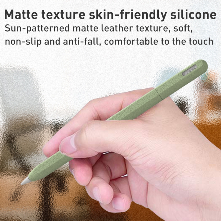 Para Apple Pencil 2 LOVE MEI Estuche protector de silicona con textura de cuero esmerilado (púrpura) - B1