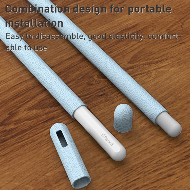 Para Apple Pencil 2 LOVE MEI Estuche protector de silicona con textura de cuero esmerilado (púrpura) - B5