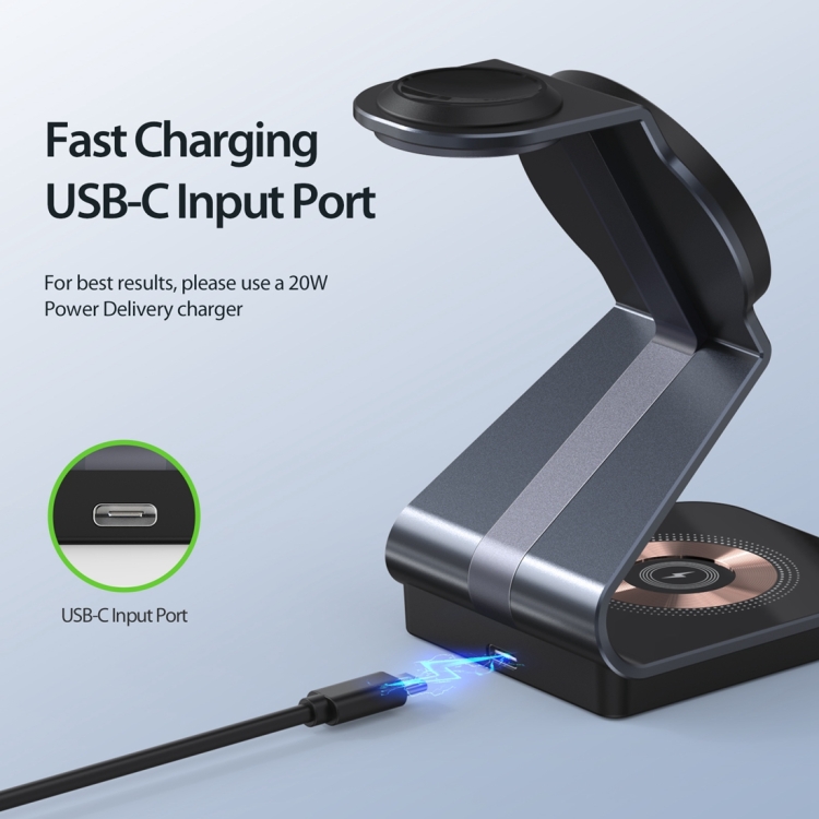DUZZONA W15 15W 3 in 1 Transparent Magnetic Suction Wireless Charging Stand DUZZONA W15 15W 3 in 1 Transparent Magnetic Suction Wireless Charging Stand