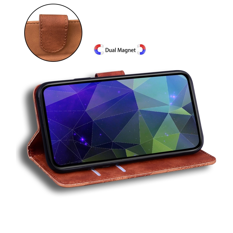 For iPhone 14 Plus Skin Feel Pure Color Flip Leather Phone Case(Brown) For iPhone 14 Plus Skin Feel Pure Color Flip Leather Phone Case(Brown)