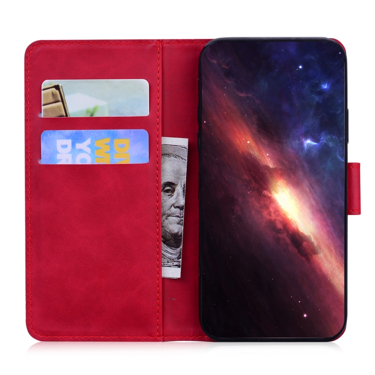 For iPhone 16 Plus Skin Feel Pure Color Flip Leather Phone Case(Red)