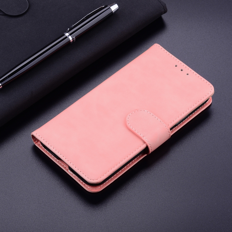 For iPhone 16 Skin Feel Pure Color Flip Leather Phone Case(Pink) For iPhone 16 Skin Feel Pure Color Flip Leather Phone Case(Pink)