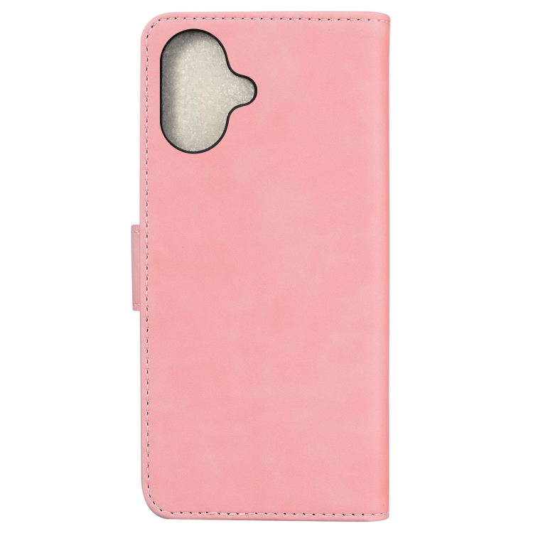 For iPhone 16 Skin Feel Pure Color Flip Leather Phone Case(Pink) For iPhone 16 Skin Feel Pure Color Flip Leather Phone Case(Pink)