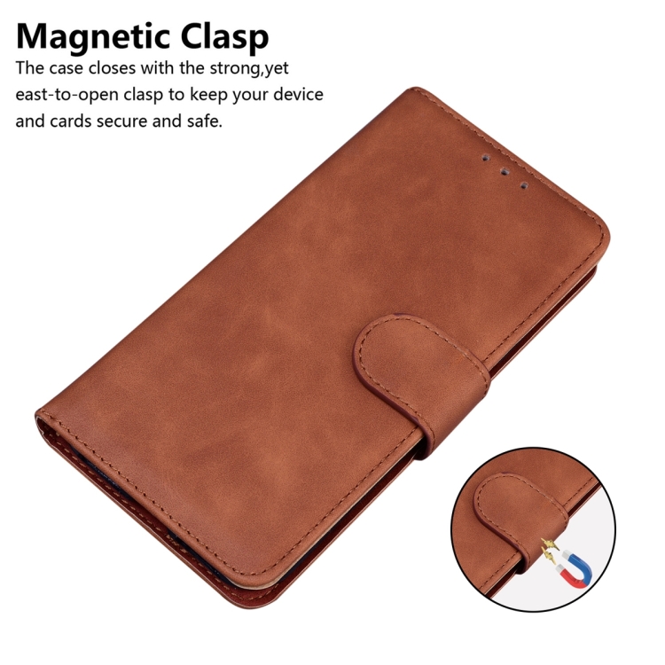 For Samsung Galaxy S24 5G Skin Feel Pure Color Flip Leather Phone Case(Brown) For Samsung Galaxy S24 5G Skin Feel Pure Color Flip Leather Phone Case(Brown)