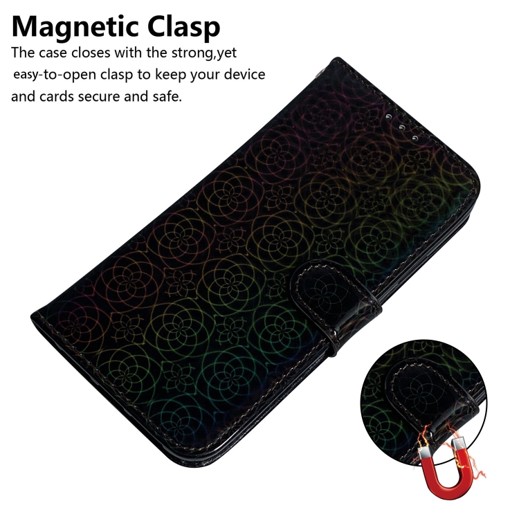 For iPhone 16 Pro Colorful Magnetic Buckle Leather Phone Case(Black) For iPhone 16 Pro Colorful Magnetic Buckle Leather Phone Case(Black)