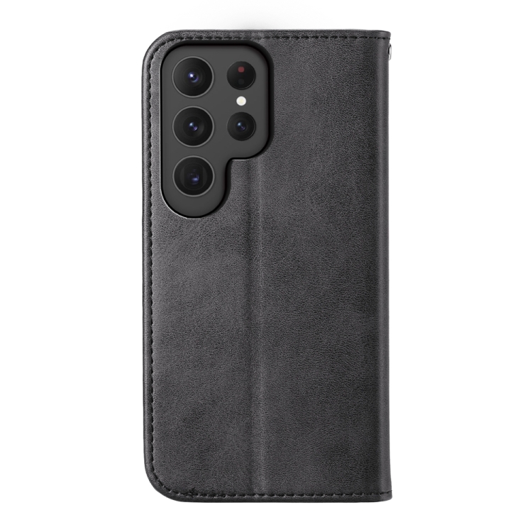 For Samsung Galaxy S24 Ultra 5G Cubic Grid Calf Texture Magnetic Leather Phone Case(Black) For Samsung Galaxy S24 Ultra 5G Cubic Grid Calf Texture Magnetic Leather Phone Case(Black)
