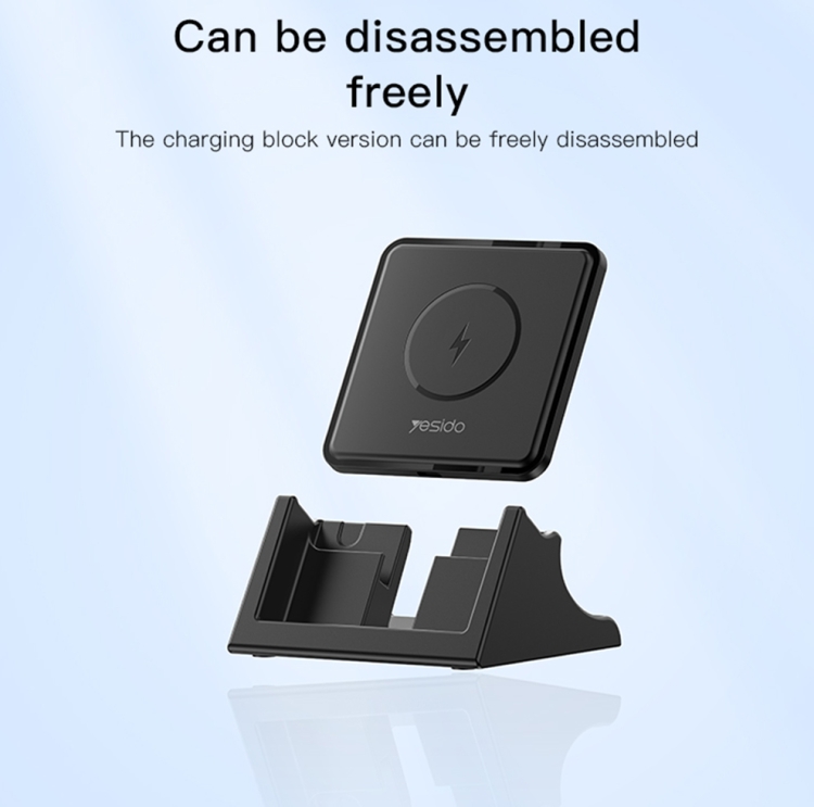 Yesido DS15 15W Desktop Wireless Fast Charger with Detachable Phone Holder(Black) - 5
