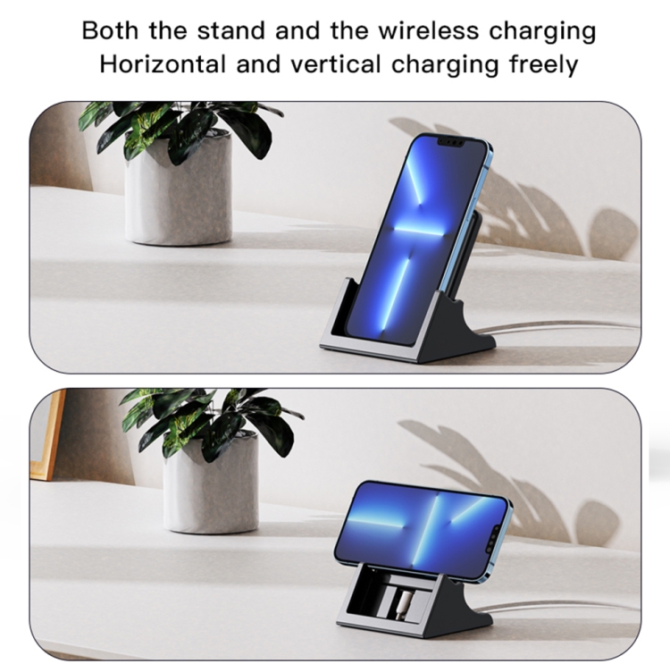 Yesido DS15 15W Desktop Wireless Fast Charger with Detachable Phone Holder(Black) - 6