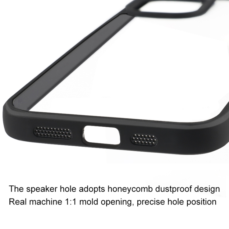 For iPhone 15 Plus Frosted TPU + Transparent PC Phone Case(Black)
